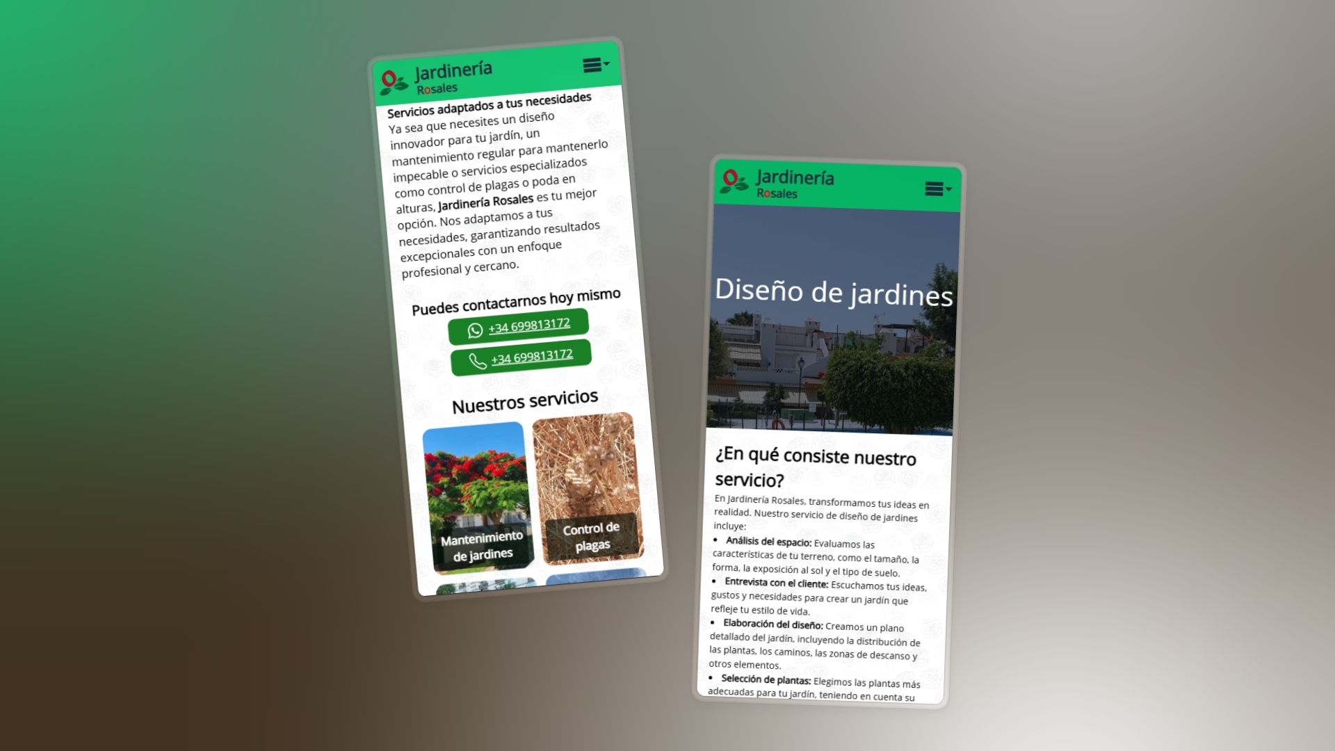 Site Web et Panneau de Contrôle Jardineria Rosales