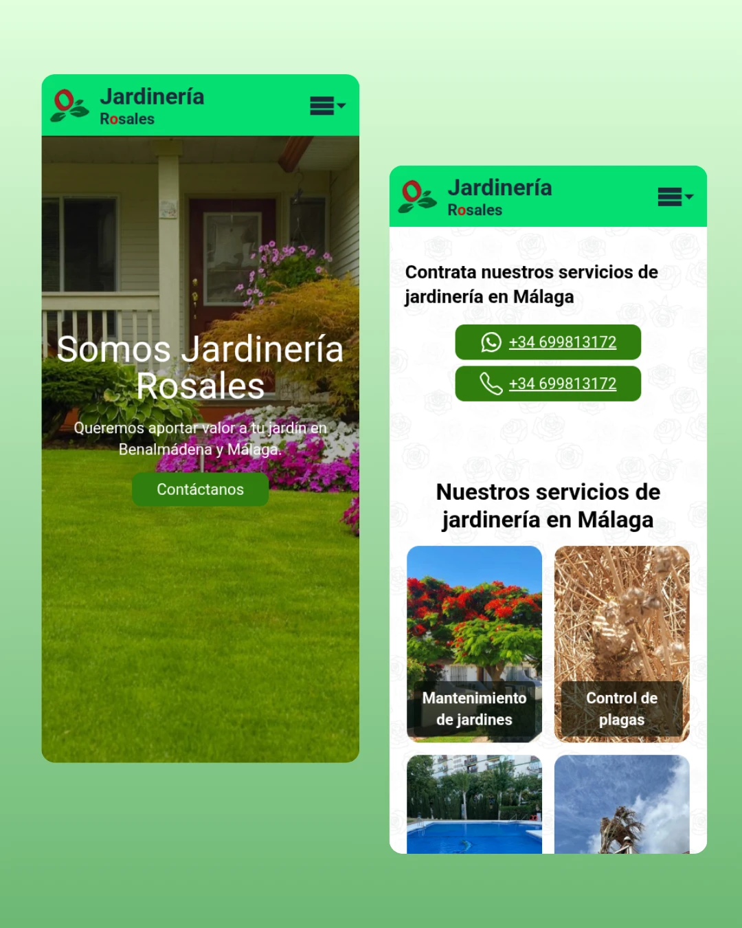 Jardineria Rosales 网站和控制面板